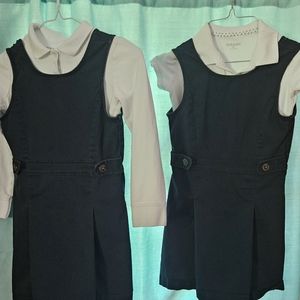 Girl school uniforms blue,black,khaki skorts,jumpers,short sleeve and long sleev